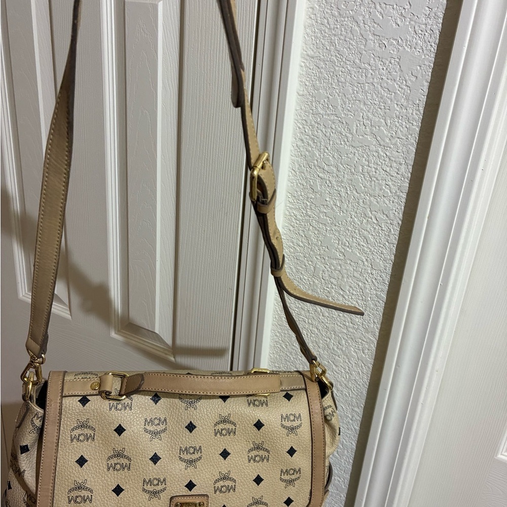 MCM Tan and Black Crossbody Bag - Picture 6 of 7